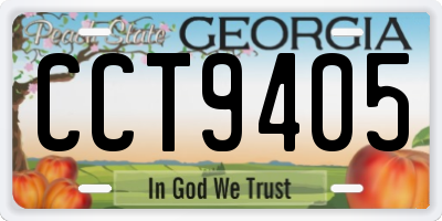 GA license plate CCT9405