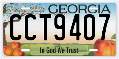 GA license plate CCT9407
