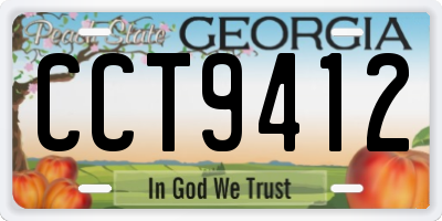 GA license plate CCT9412
