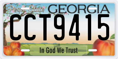 GA license plate CCT9415