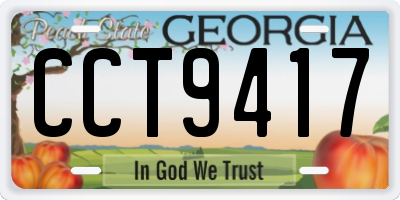 GA license plate CCT9417