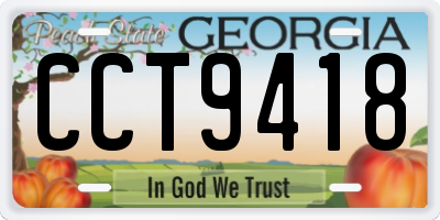 GA license plate CCT9418