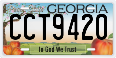 GA license plate CCT9420