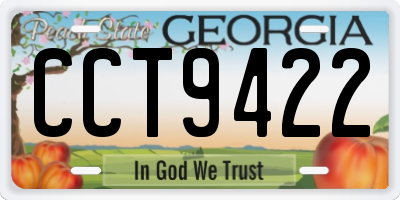 GA license plate CCT9422