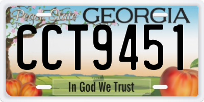 GA license plate CCT9451
