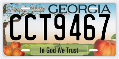 GA license plate CCT9467