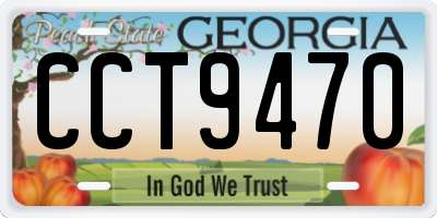 GA license plate CCT9470