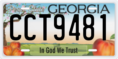 GA license plate CCT9481