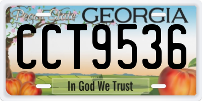 GA license plate CCT9536