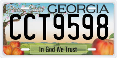 GA license plate CCT9598