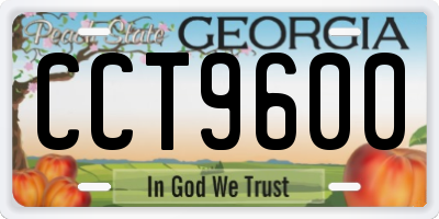 GA license plate CCT9600
