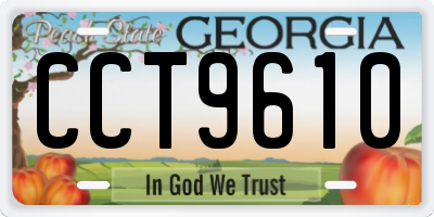 GA license plate CCT9610