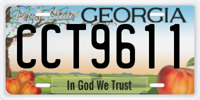 GA license plate CCT9611