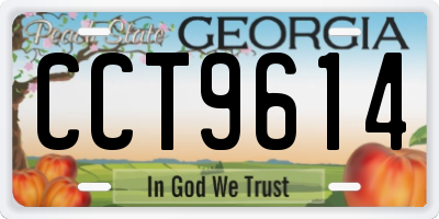 GA license plate CCT9614