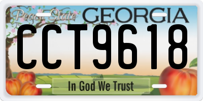 GA license plate CCT9618