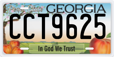 GA license plate CCT9625