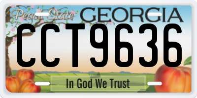 GA license plate CCT9636