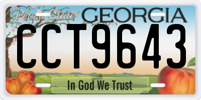 GA license plate CCT9643