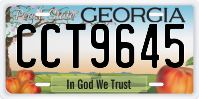GA license plate CCT9645