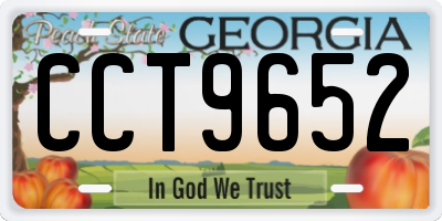 GA license plate CCT9652