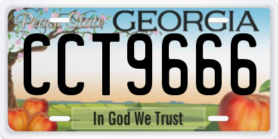 GA license plate CCT9666