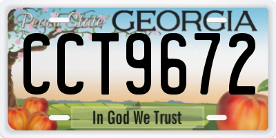 GA license plate CCT9672