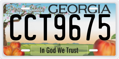 GA license plate CCT9675