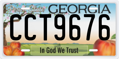 GA license plate CCT9676