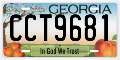 GA license plate CCT9681