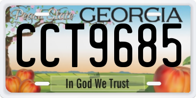 GA license plate CCT9685