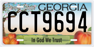 GA license plate CCT9694