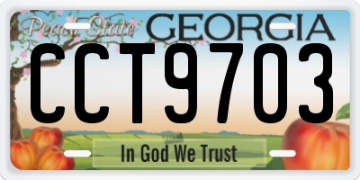 GA license plate CCT9703