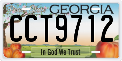GA license plate CCT9712