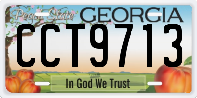 GA license plate CCT9713