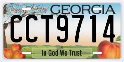GA license plate CCT9714