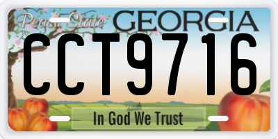 GA license plate CCT9716