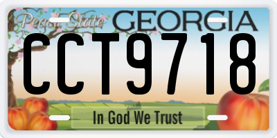 GA license plate CCT9718