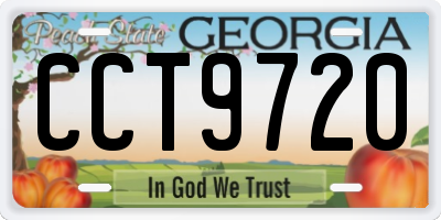 GA license plate CCT9720