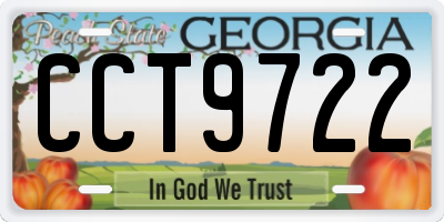GA license plate CCT9722