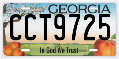 GA license plate CCT9725
