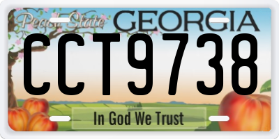 GA license plate CCT9738