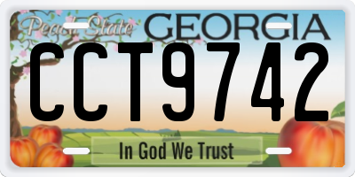 GA license plate CCT9742