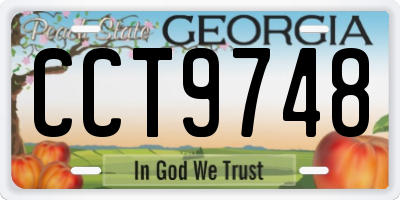 GA license plate CCT9748