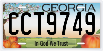 GA license plate CCT9749