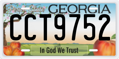 GA license plate CCT9752