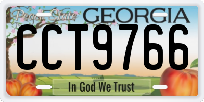 GA license plate CCT9766