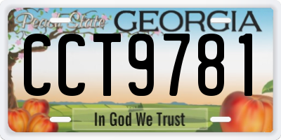 GA license plate CCT9781