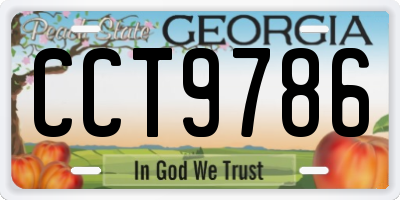 GA license plate CCT9786