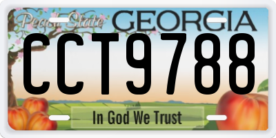 GA license plate CCT9788