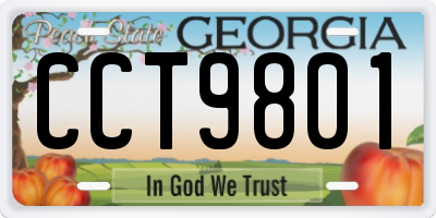 GA license plate CCT9801